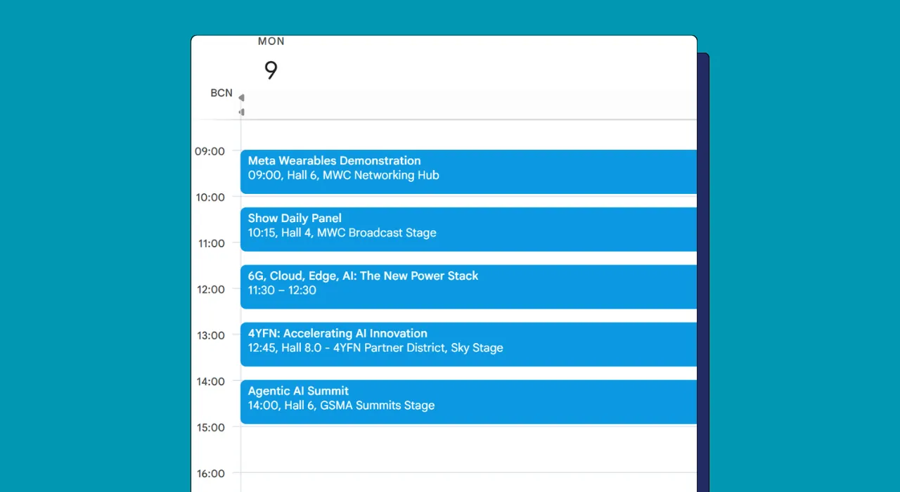Google Calendar populated with multiple events automatically extracted by Mail2Cal from a single email